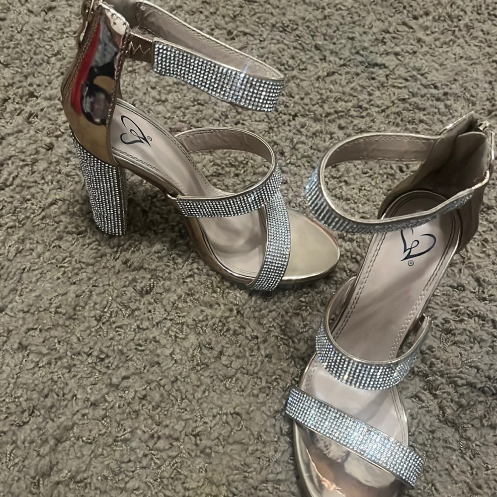 gold gem stone heels